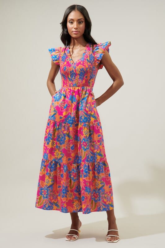 Ranchero Smocked Bodice Dress Sugarlips