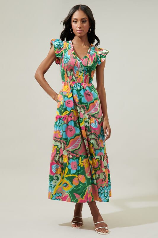 Ranchero Smocked Bodice Dress Sugarlips