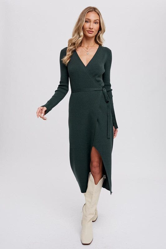 Ribbed Wrap Dress Bluivy