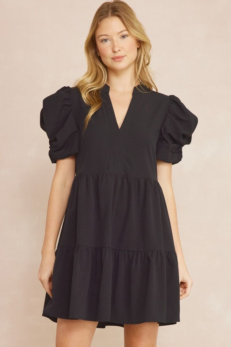 Ruched Sleeve Tiered Dress entro