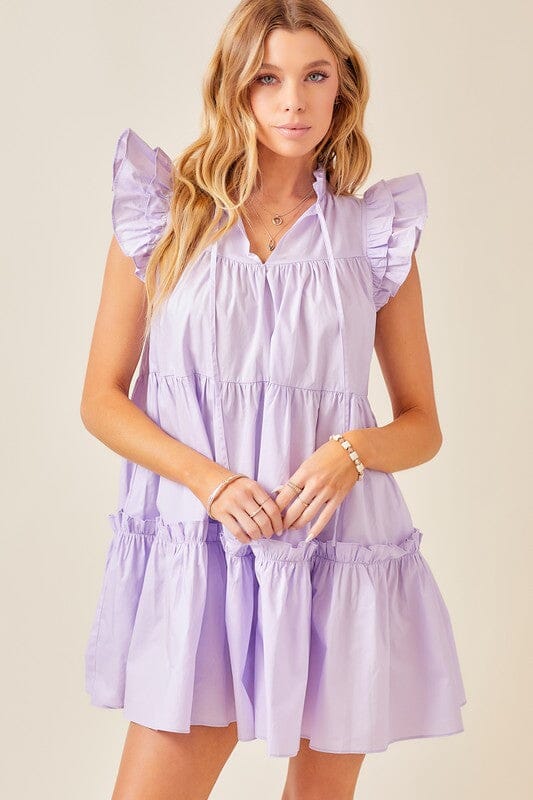 Ruffle Sleeve Tiered Dress day + moon