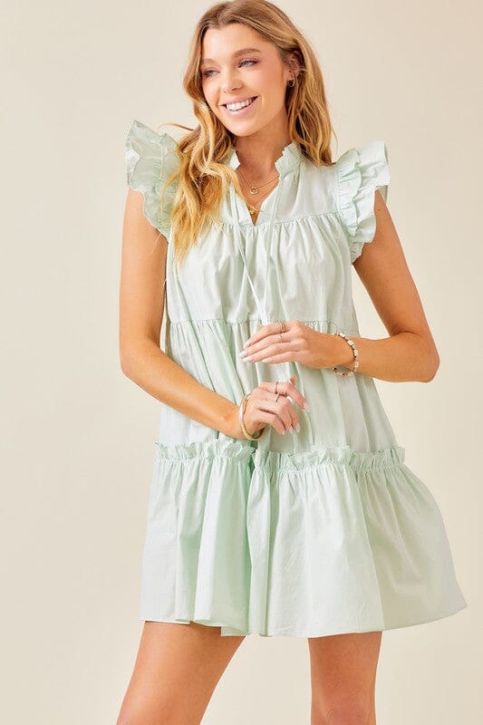 Ruffle Sleeve Tiered Dress day + moon