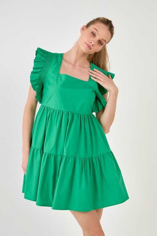 Ruffled Dreess with Smocking Detail 2.7 August