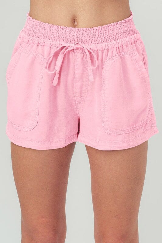 Smocked Waist Chambray Shorts Trend Notes