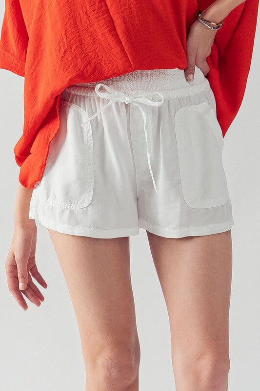 Smocked Waist Chambray Shorts Trend Notes