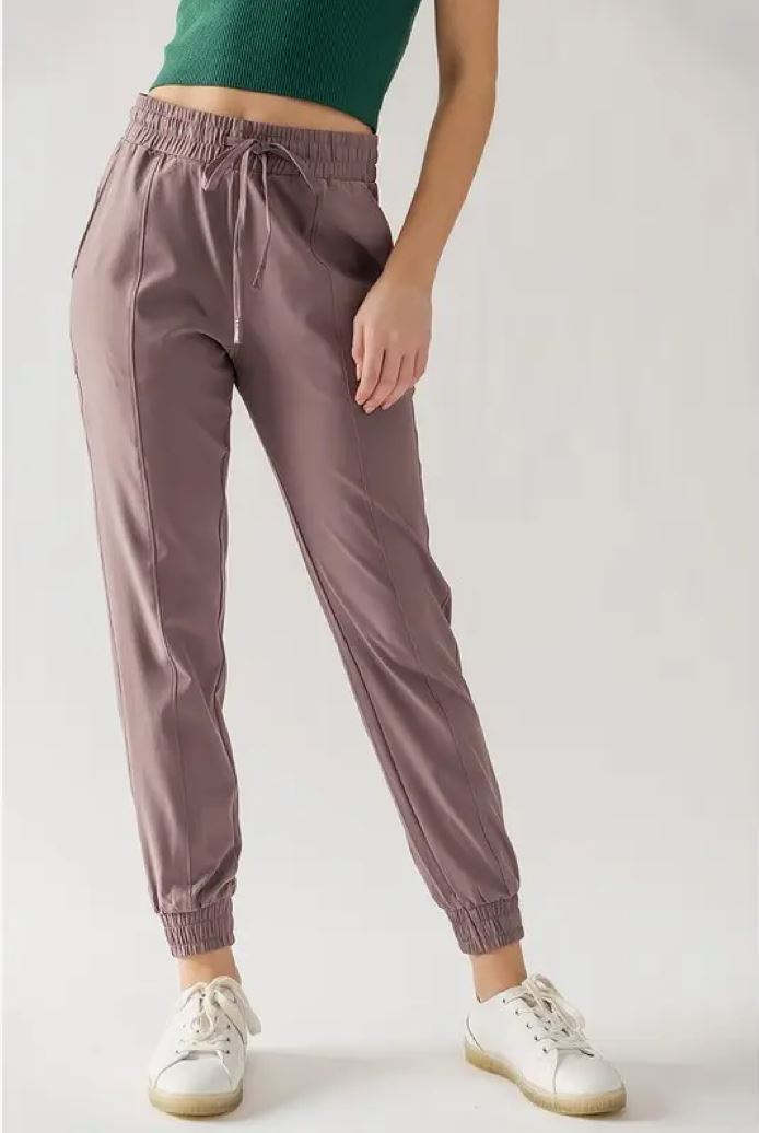 Smocked Waist Drawstring Seam Detail Jogger Urban Daizy