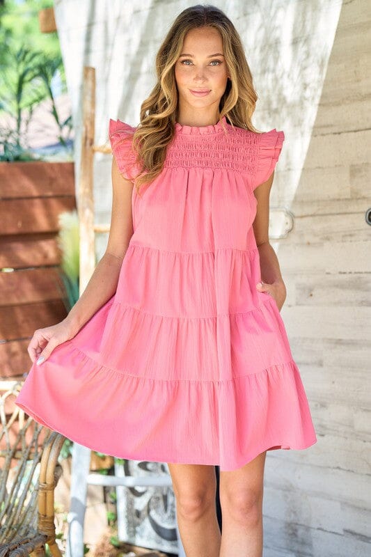 Smocked Yoke Tiered Dress hailey and co.