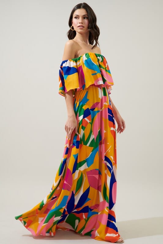 Soleil Floral Enamored Off the Shoulder Dress Sugarlips