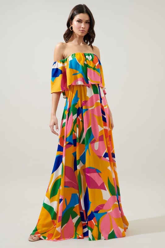 Soleil Floral Enamored Off the Shoulder Dress Sugarlips