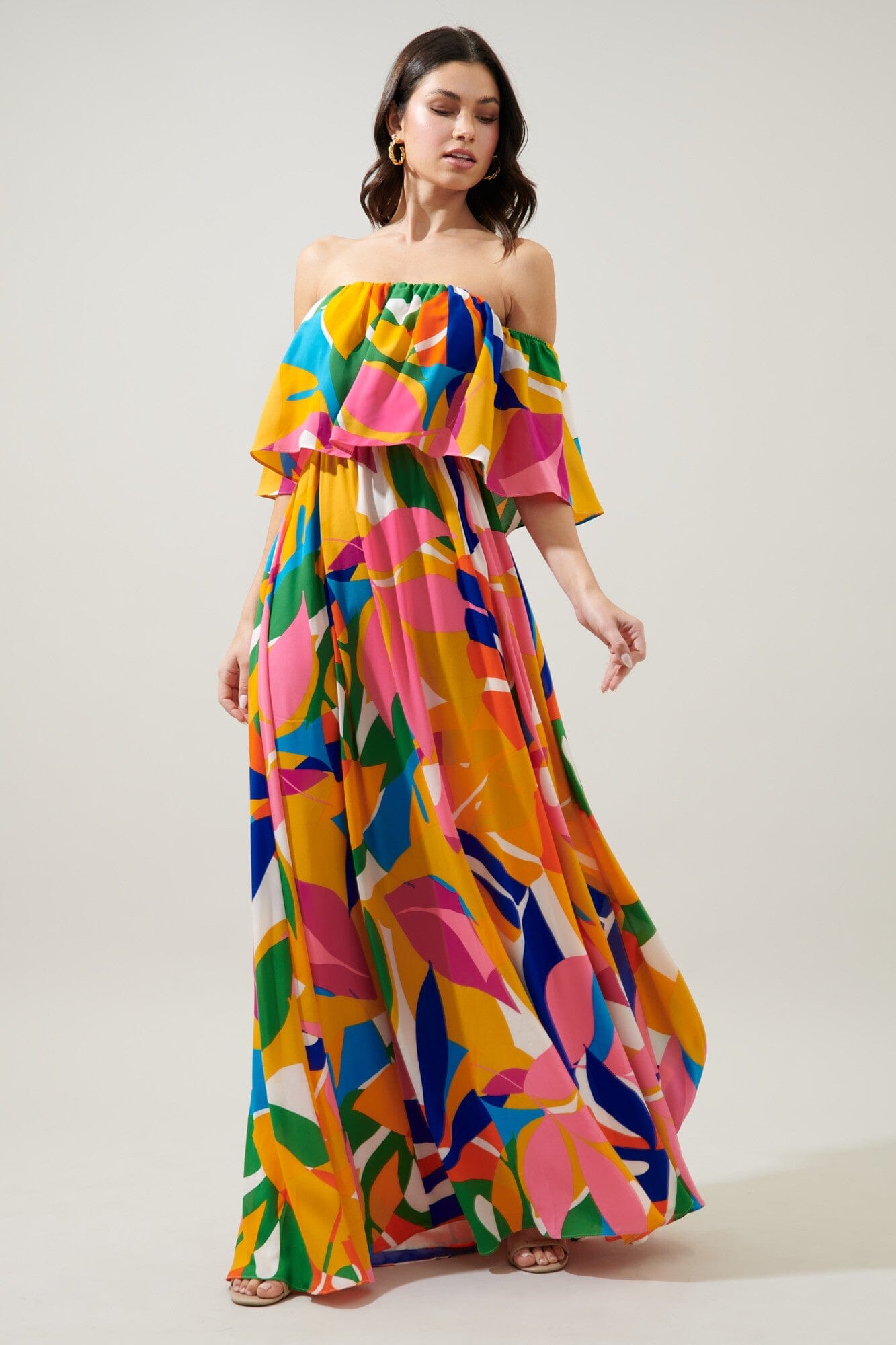 Soleil Floral Enamored Off the Shoulder Dress Sugarlips