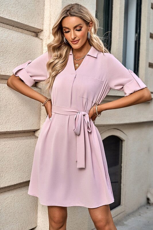 Solid Belted SS Shirtdress supreme fashion