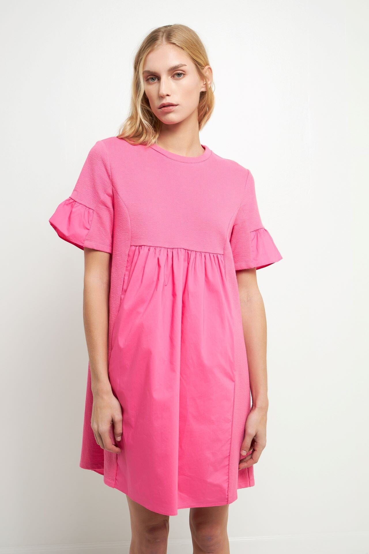 Solid Flutter Sleeve Dress 2023 2.7 August