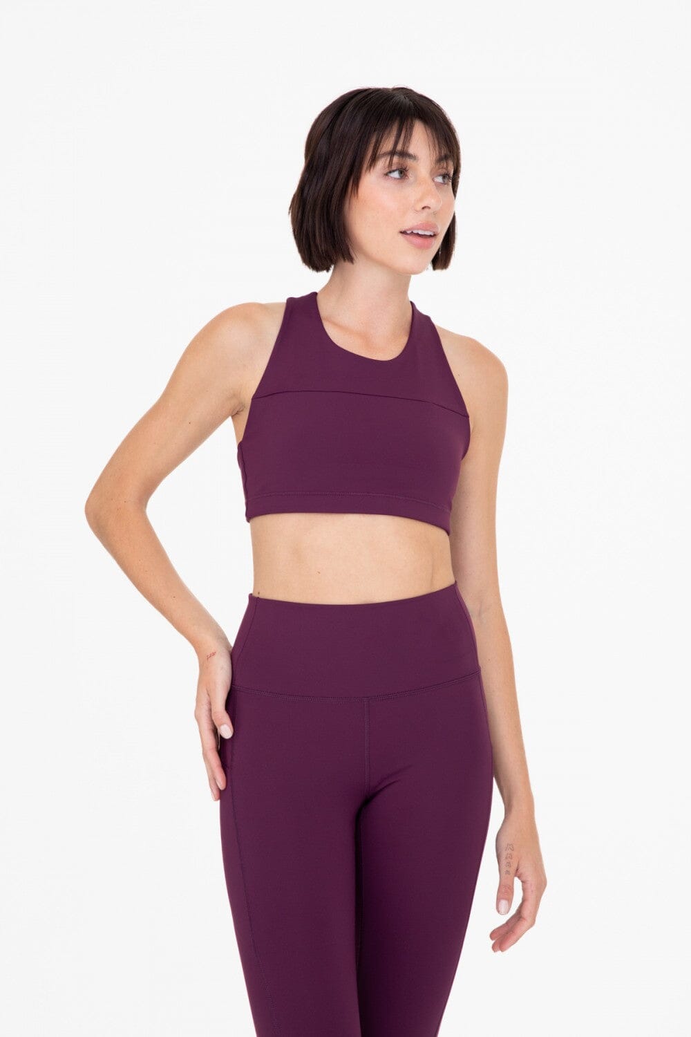 Split Front Overlay Back Adjustable Sports Bra Mono B