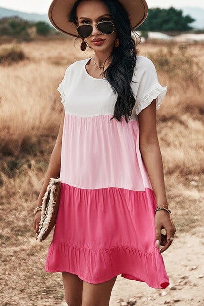 Spring Colorblock Tiered Dress supreme fashion