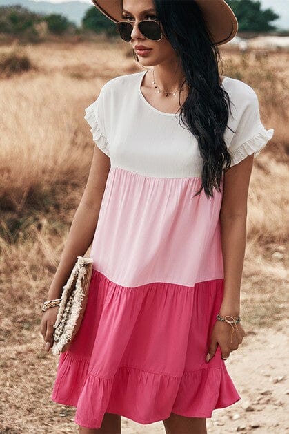Spring Colorblock Tiered Dress supreme fashion