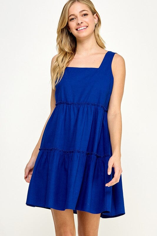 Square Neck Linen Dress 2 hearts