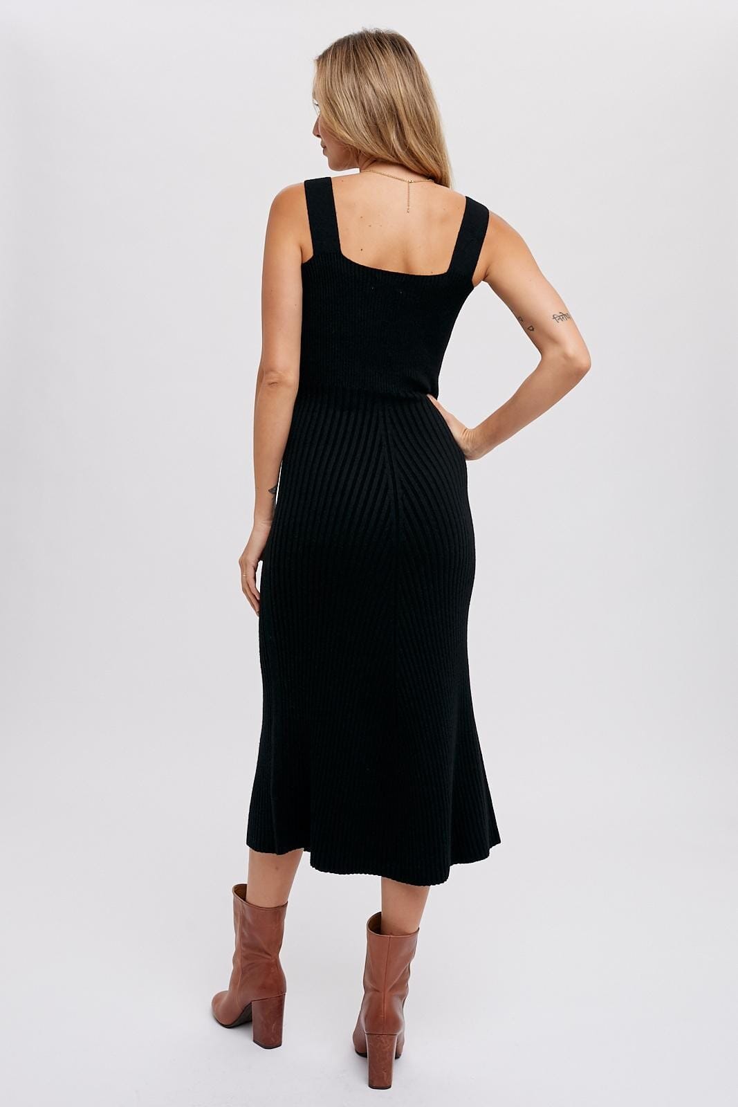 Square Neck Sweater Dress Bluivy