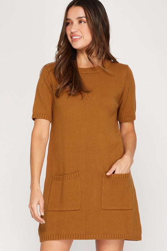 SS Pocket Front Sweater Dress a beauty bnb