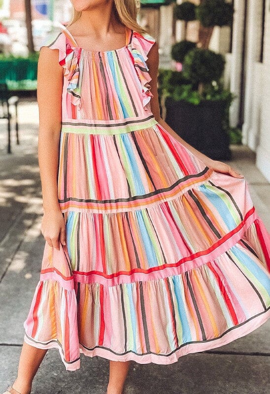 Stripe Ruffle Maxi pretty bash