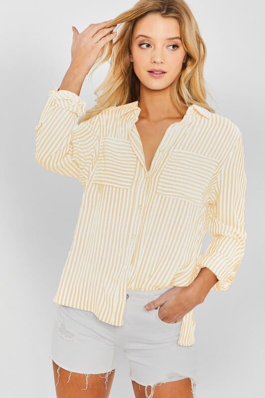 Striped Button Down love tree
