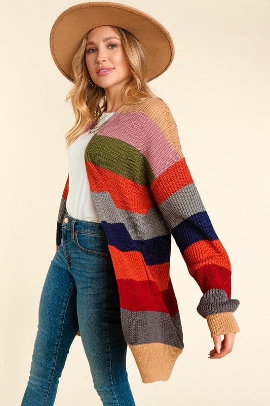 Striped Slouchy Fall Cardigan Haptics