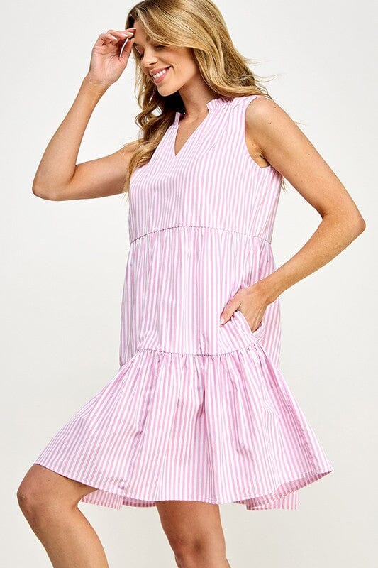 Striped Tiered Dress Solution