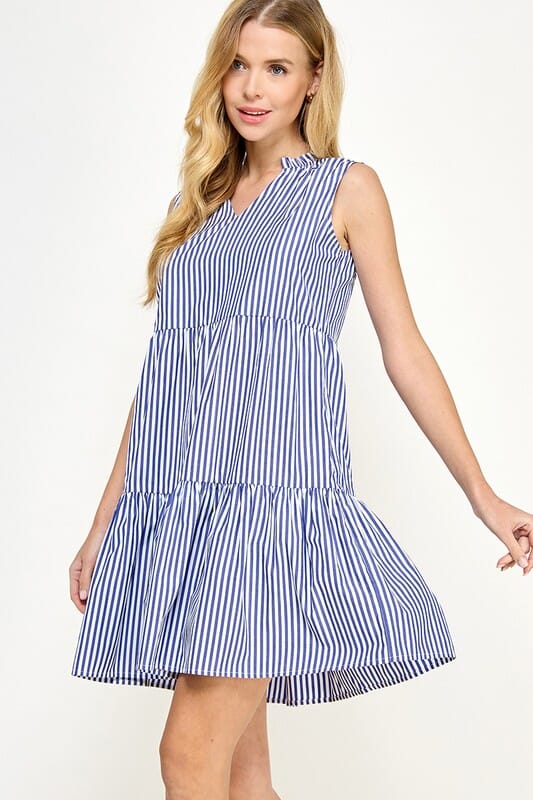Striped Tiered Dress Solution