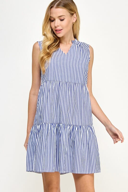 Striped Tiered Dress Solution