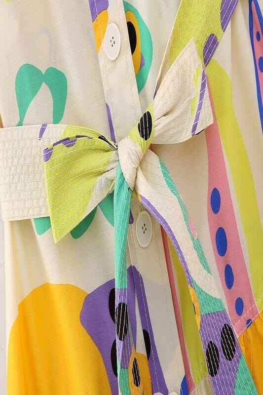 Summer Printed Button Up Dress Sundayup