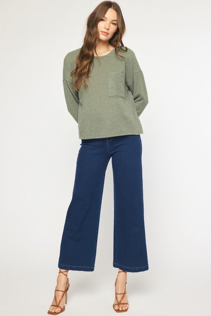 Super Soft Wide Rib Pocket Sweater entro