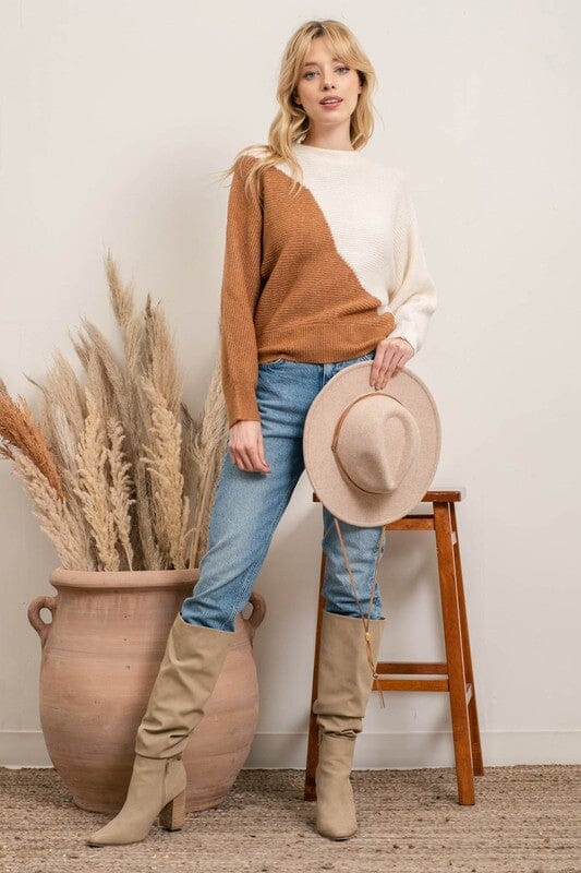 Sweater Colorblock Wave Blu Pepper