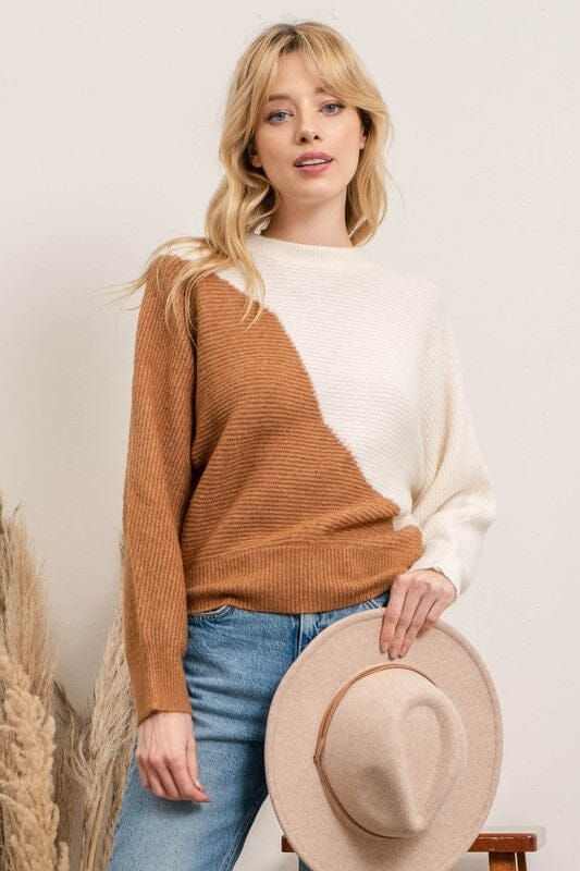 Sweater Colorblock Wave Blu Pepper