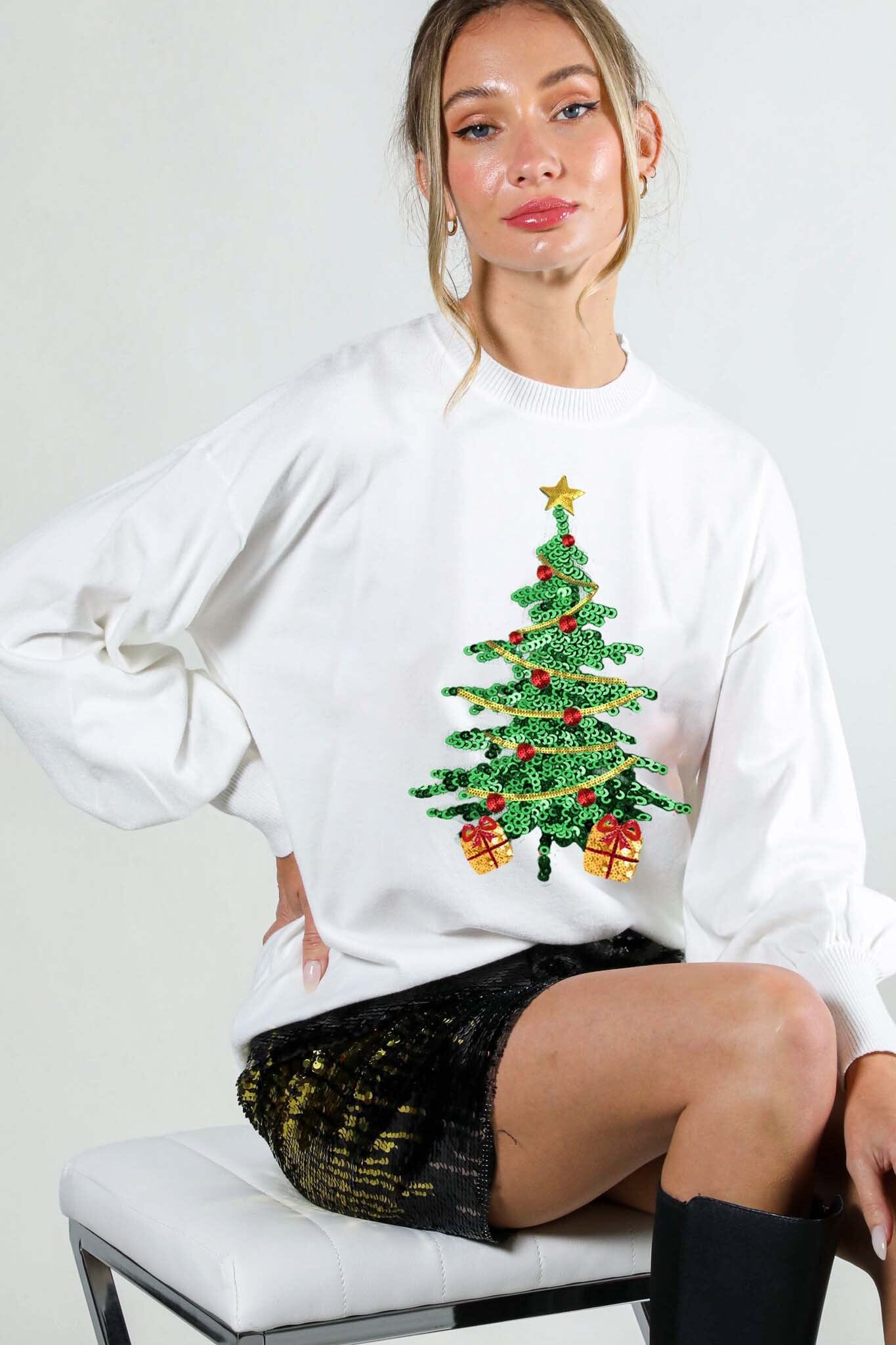 Tree Sequin Sweater Vine & Love