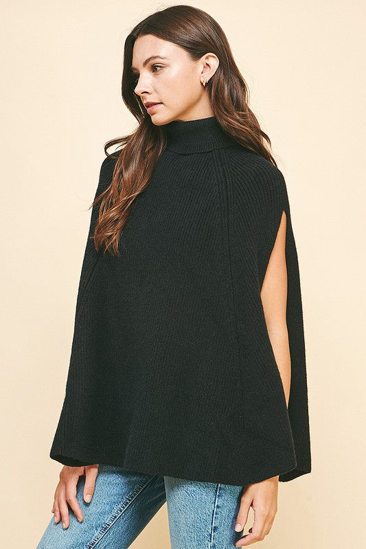 Turtleneck Cape Sweater Pinch