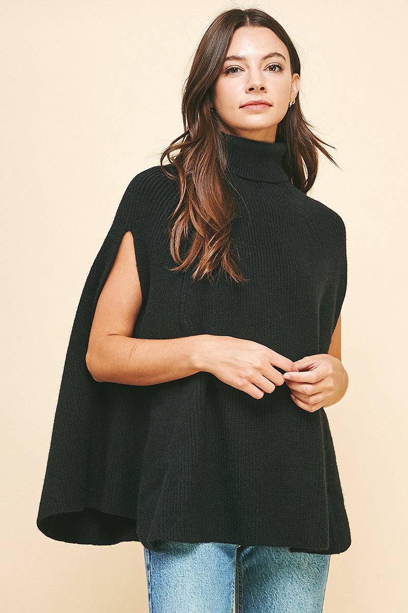 Turtleneck Cape Sweater Pinch