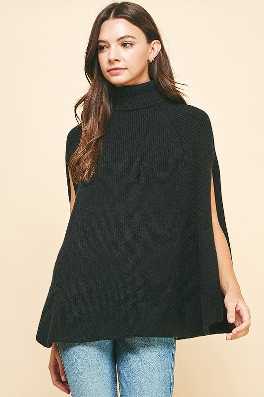 Turtleneck Cape Sweater Pinch