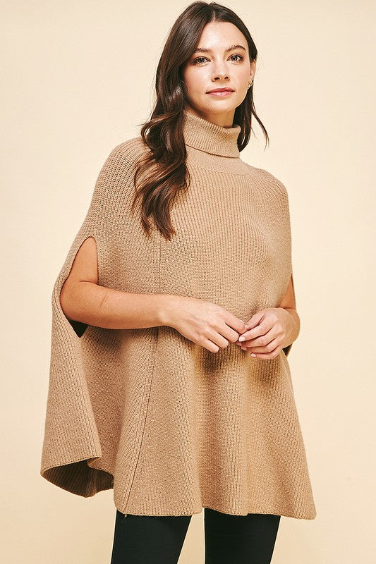 Turtleneck Cape Sweater Pinch