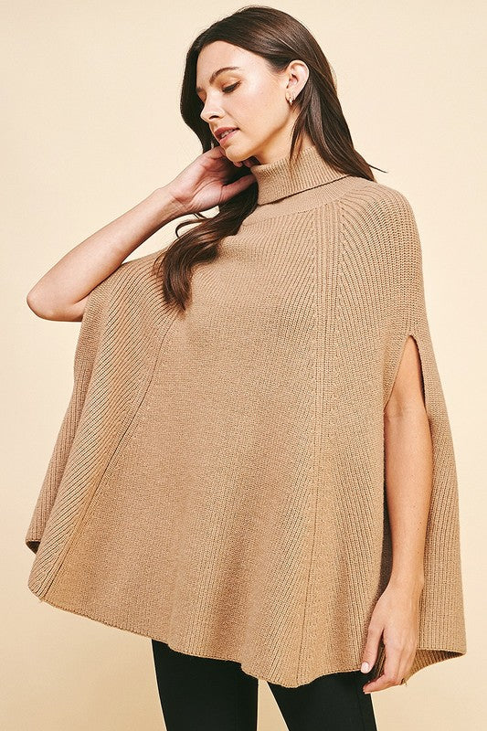 Turtleneck Cape Sweater Pinch