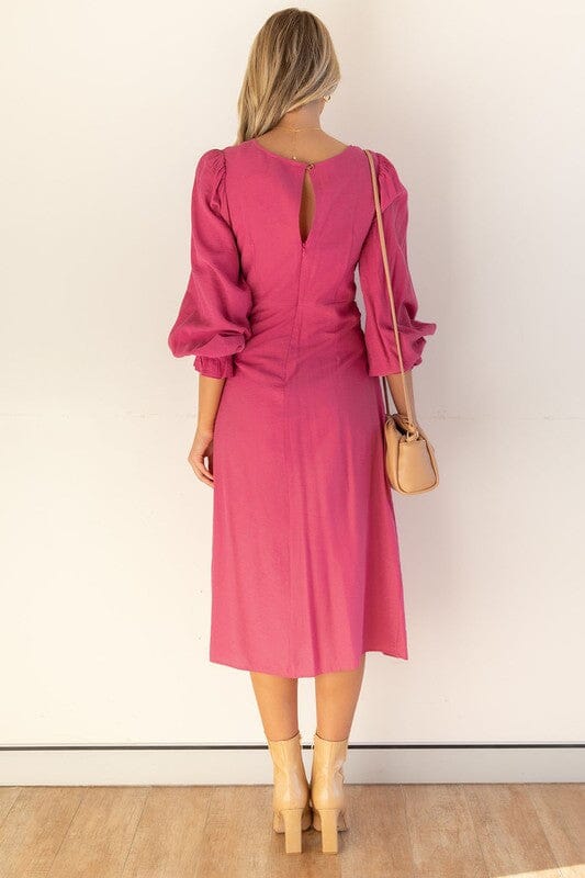 Twist Front Rose Midi Shiying