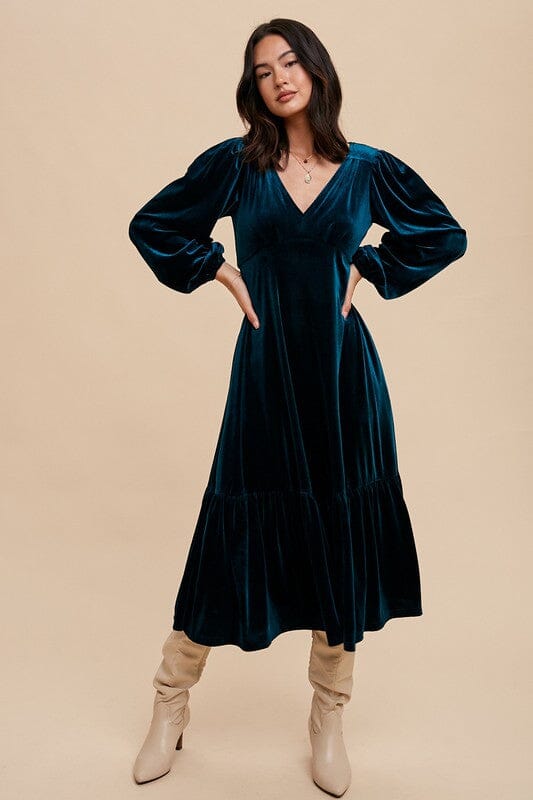 Velvet V-Neck Maxi In Loom