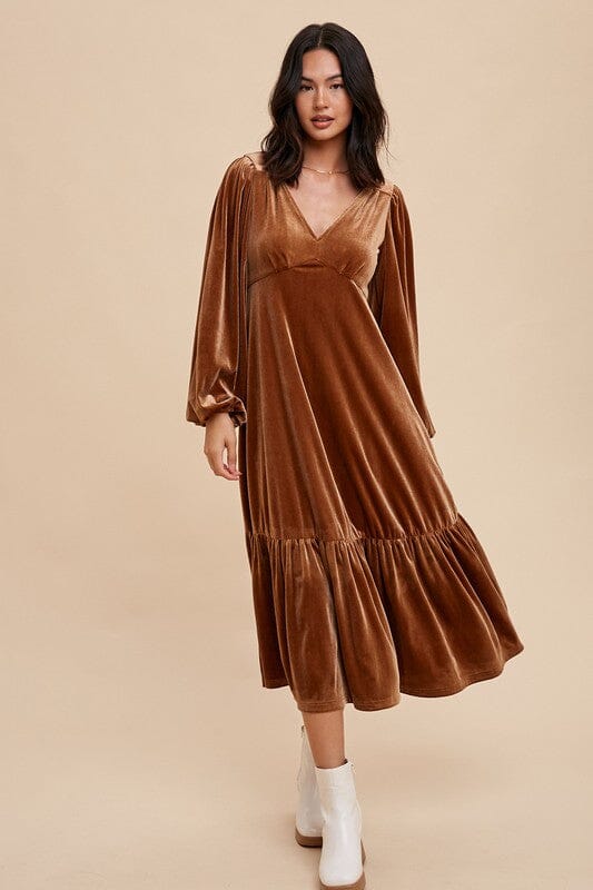 Velvet V-Neck Maxi In Loom