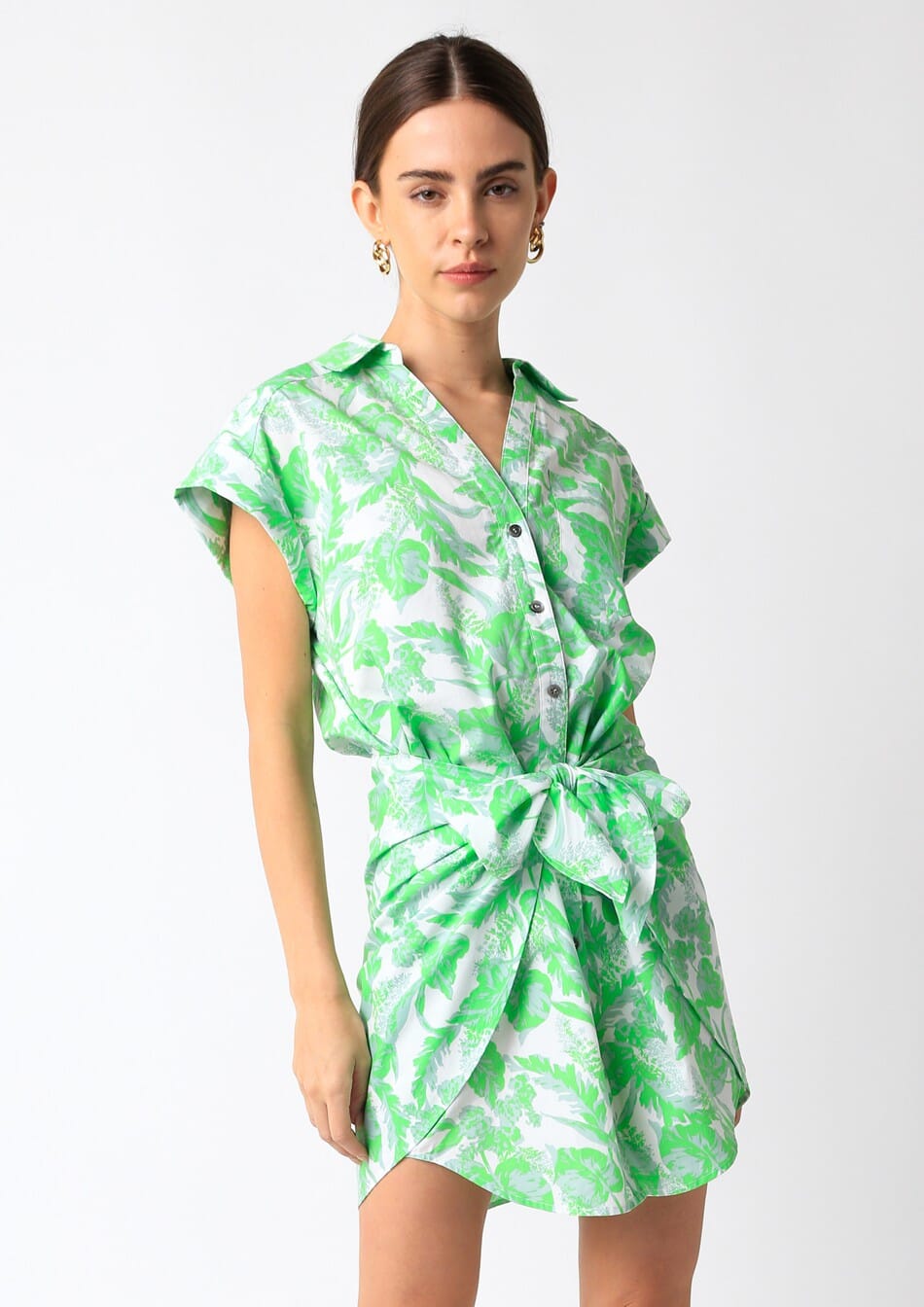 Vera Shirt Dress Olivaceous
