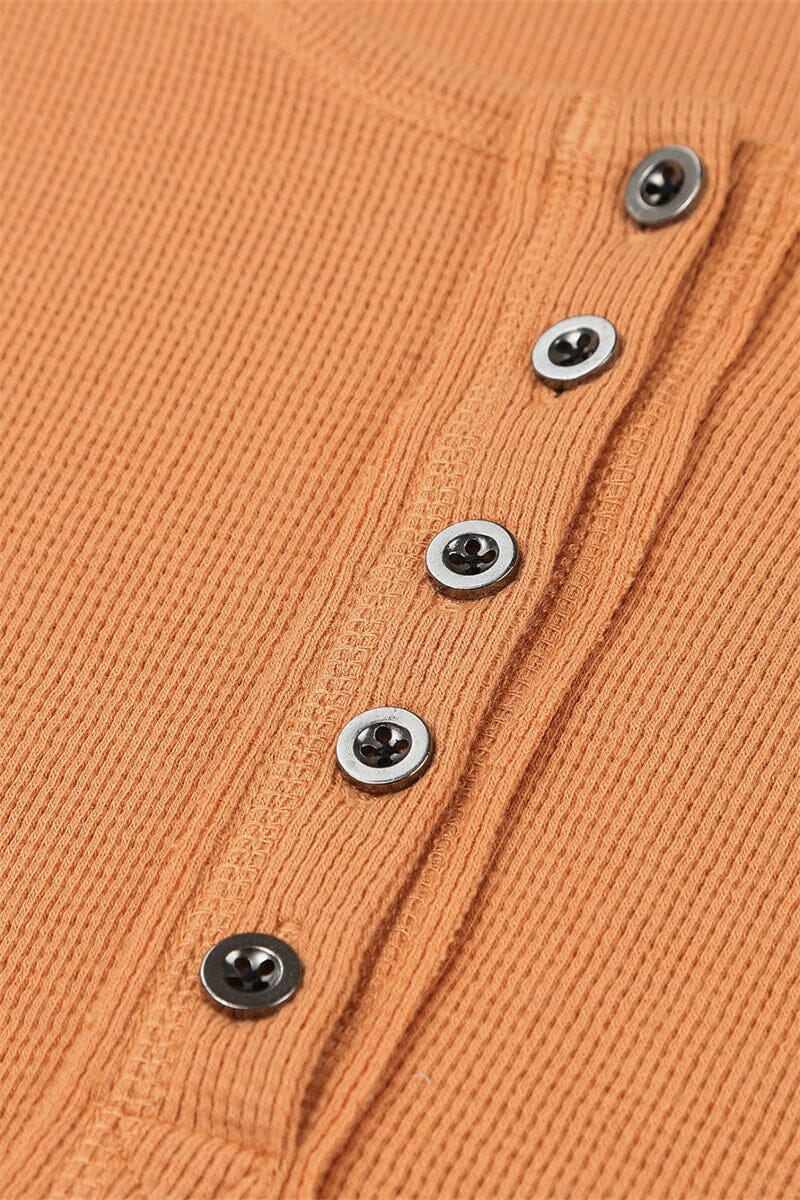 Waffle Knit Henley Top Kentce