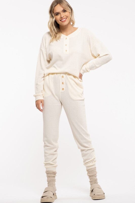 Waffle Knit Set Blu Pepper