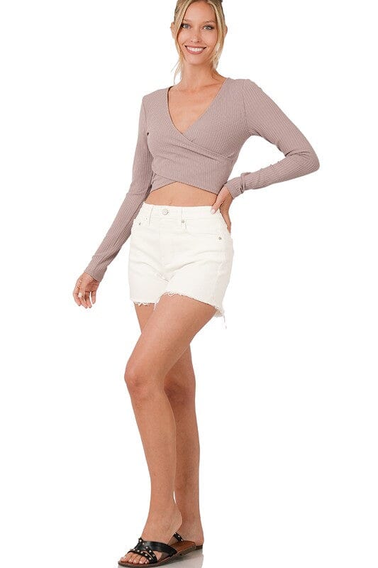 White Fray Hem Short zenana
