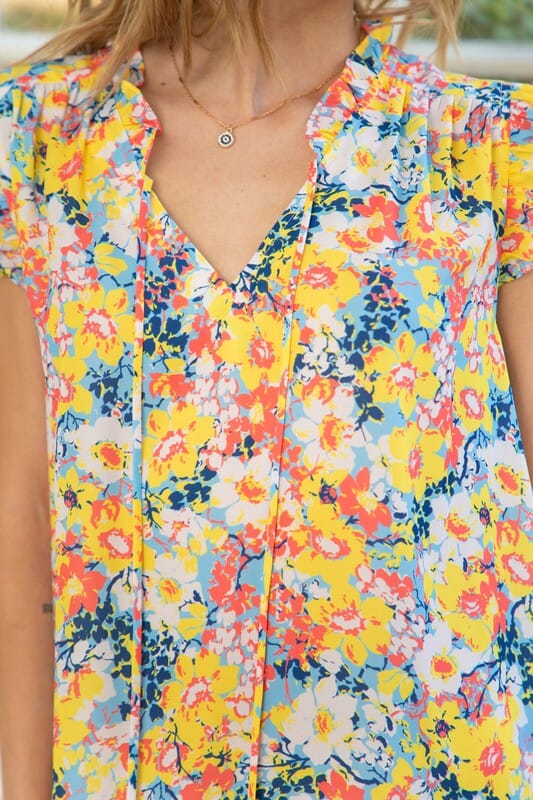 Yellow Daisy Floral Dress Voy