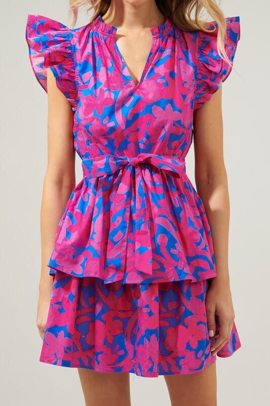 Yeraldi Berry Marisol Tiered Mini Dress Sugarlips