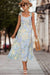 Light Blue Sweetheart Tie Shoulder Midi