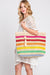 Rainbow Stripe Straw Tote