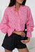 Pink Floral Hollowed Eyelet Buttoned Shirt